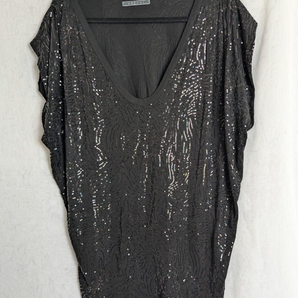 Velvet Black Sequin Blouse